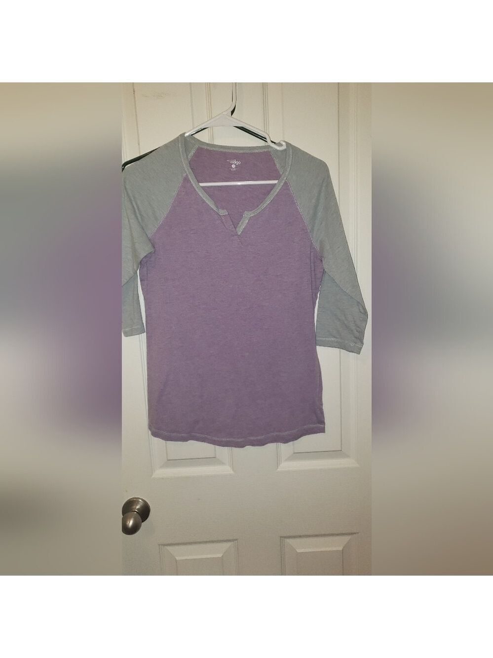 Medium Indigo Gray Purple Sporty Top